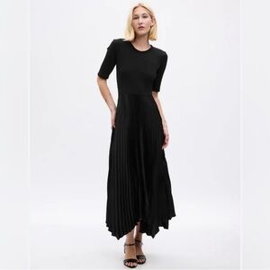 Gap Satin Pleated Midi Dress